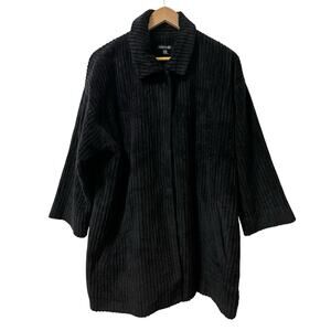 Eileen Fisher Womens Corduroy 100% Organic Cotton Jacket Size XL Black Ethical